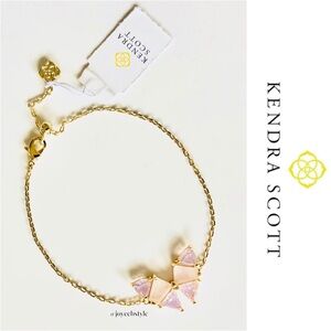 Kendra Scott Blair Butterfly Delicate Chain Bracelet in Pink Mix/Gold NWT